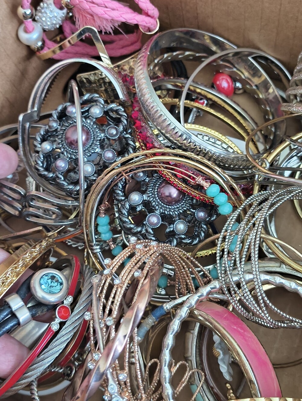 69 Bangle Bracelet For $30! Mixed Variety. All Wearable. Lot #2